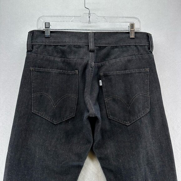 LEVI'S Jeans Mens 32 x 32 Straight Leg Dark Washed Denim Cotton Black - Picture 6 of 9